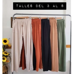 PANTALON PALAZZO LINO CON LAZO