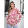 CAMPERA WAFFLE ESTAMPADA CON CAPUCHA Y BOLSILLOS