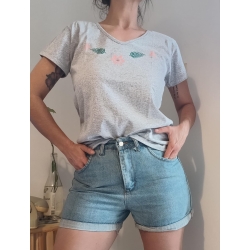 REMERA MANGAS CORTAS ALGODÓN CARDADO CON ESTAMPA