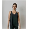 MUSCULOSA CREPE CON TIRA DE BRILLO T. M AL XXL