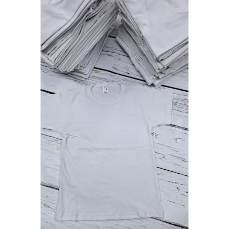 REMERA ECONOMICA T8 AL 16 ALGODON M/C BLANCA